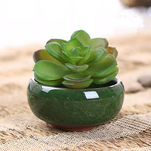 Small Yefine Ice-crack Colorful Ceramic Succulent Pot - E